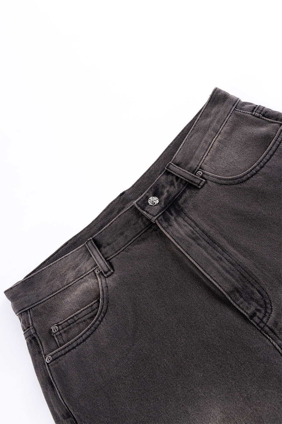 Royal Cross Rhinestone Baggy Denim Shorts