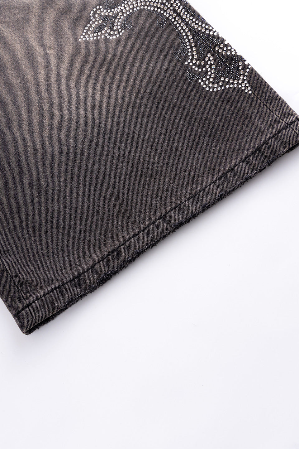 Royal Cross Rhinestone Baggy Denim Shorts