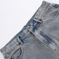 Royal Cross Rhinestone Baggy Denim Shorts