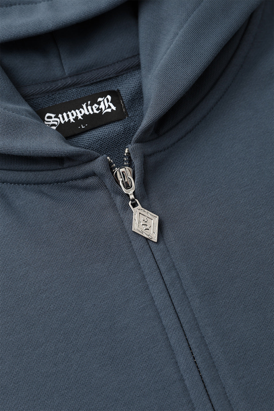 Royal Cross Rhinestone Zip Hoodie