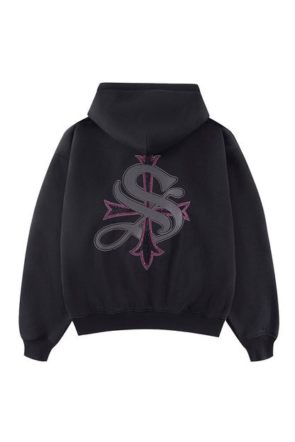 Outline Cross Zip Hoodie