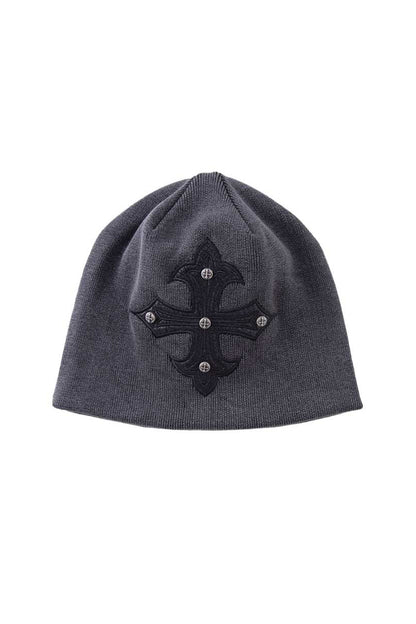 【予約商品】Studs Cross Leather Patch Beanie【9月中旬~下旬お届け】
