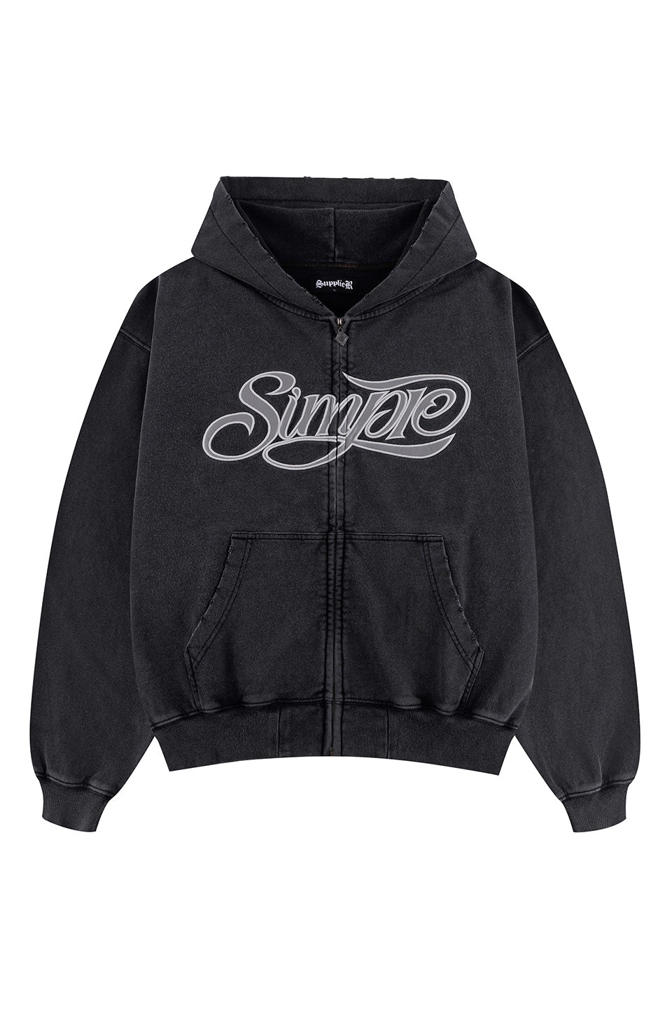 Simple Is Life Logo Full Zip Hoodie / Black