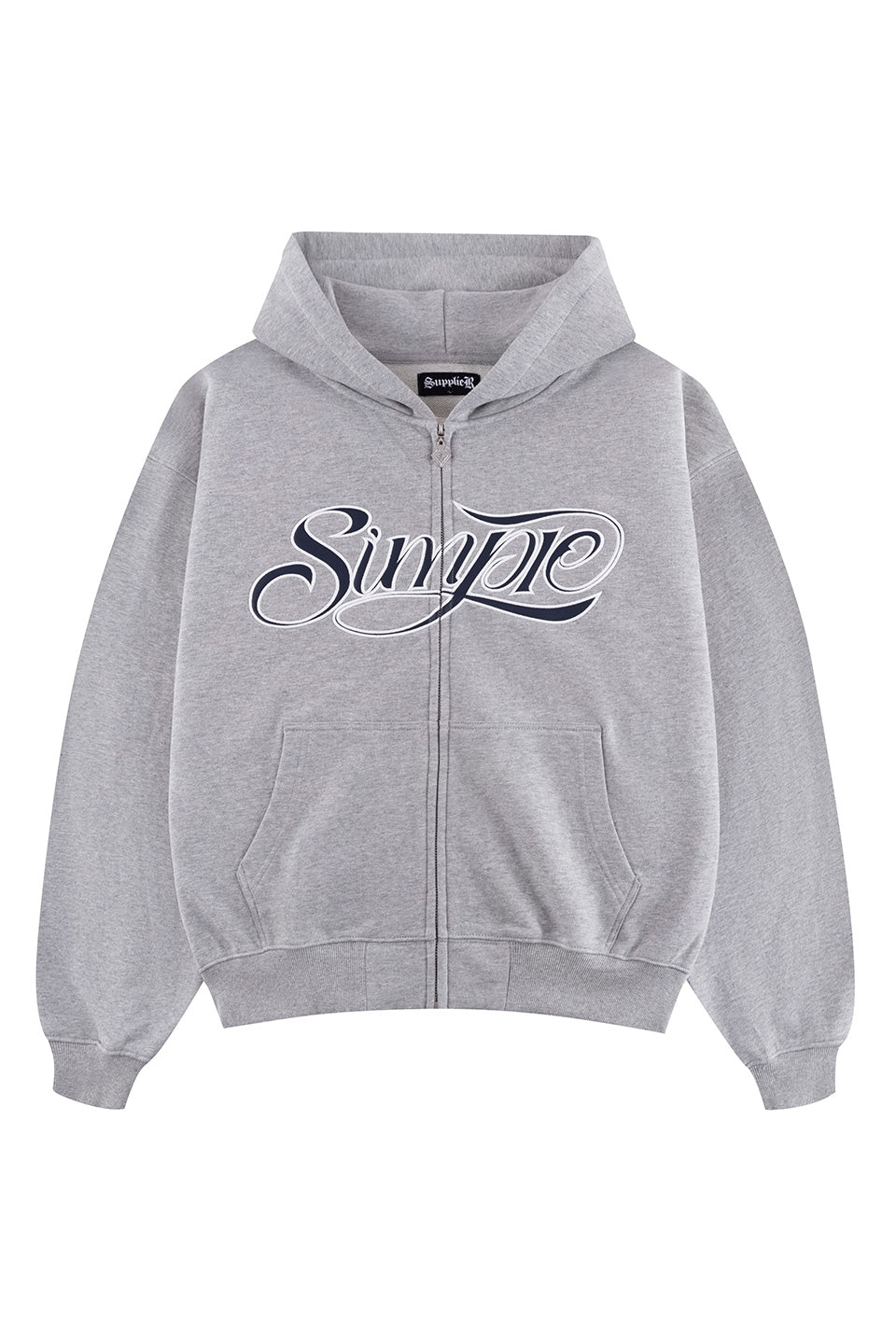 Simple Is Life Logo Full Zip Hoodie / Gray