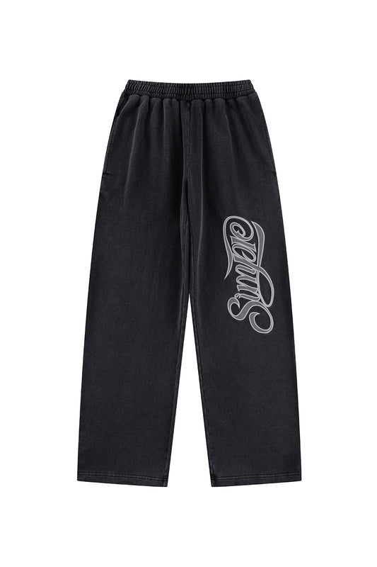 Simple Is Life Logo Sweat Pants / Black