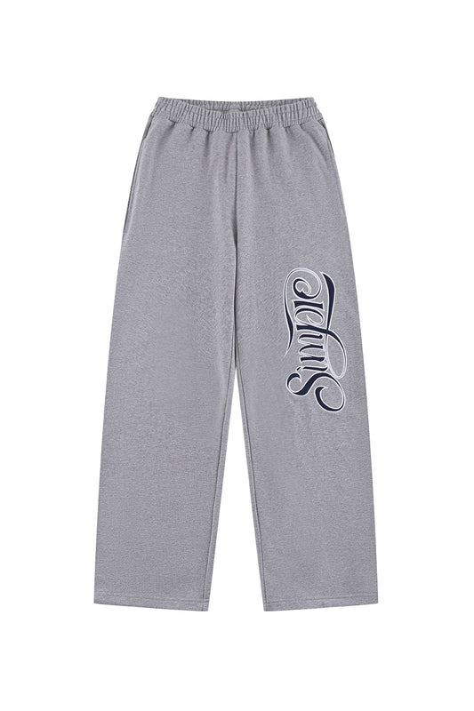 Simple Is Life Logo Sweat Pants / Gray