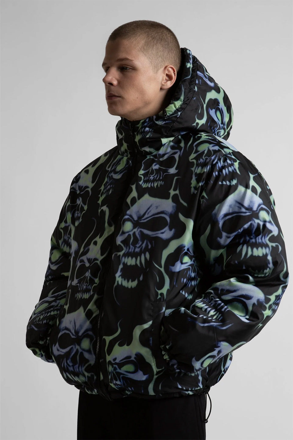 Wasted Paris ダウンジャケット ブラック Skull Puffer Jacket｜WASTED PARIS｜ダウンジャケット