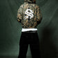 Tree Camo Faux Fur Cross Zip Hoodie