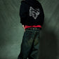 Cross Leather Patch Brim Knit Beanie