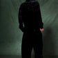 Micro Cross Rhinestone Velour Zip Hoodie