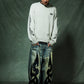 Distressed Tribal Bones Crew Knit