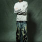Distressed Tribal Bones Crew Knit