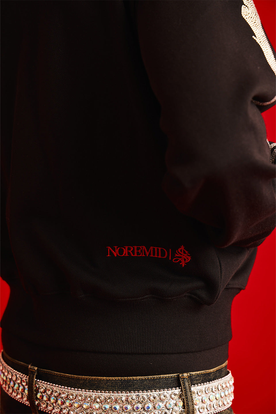 【予約商品】Noremid X Supplier Rhinestone Fire Bones Zip Hoodie【1月下旬お届け】