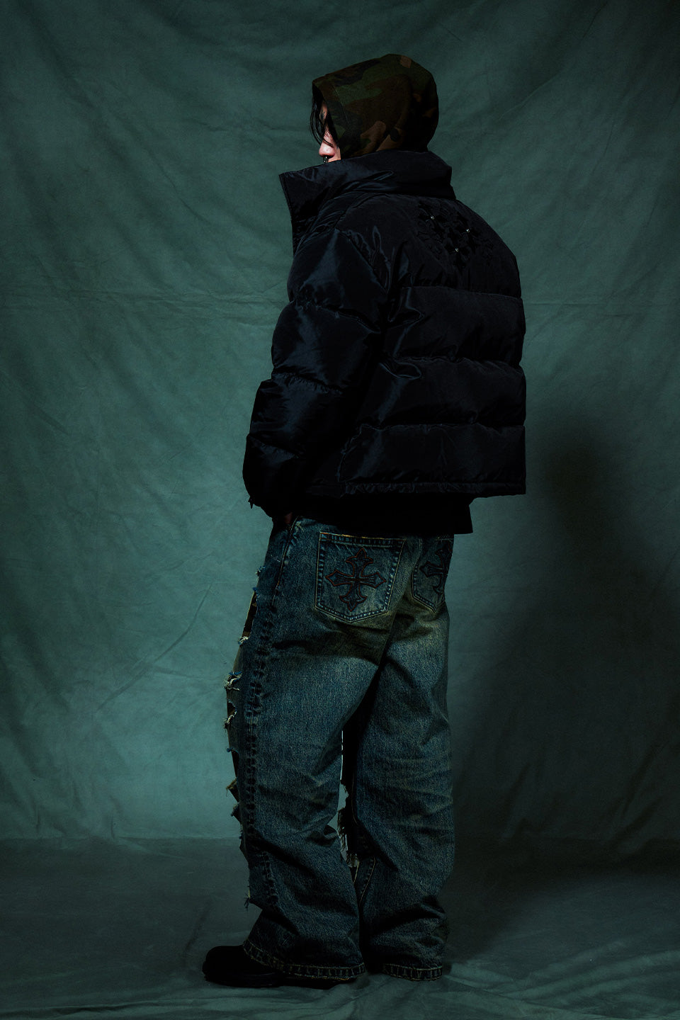 Camouflage Double Layer Baggy Denim