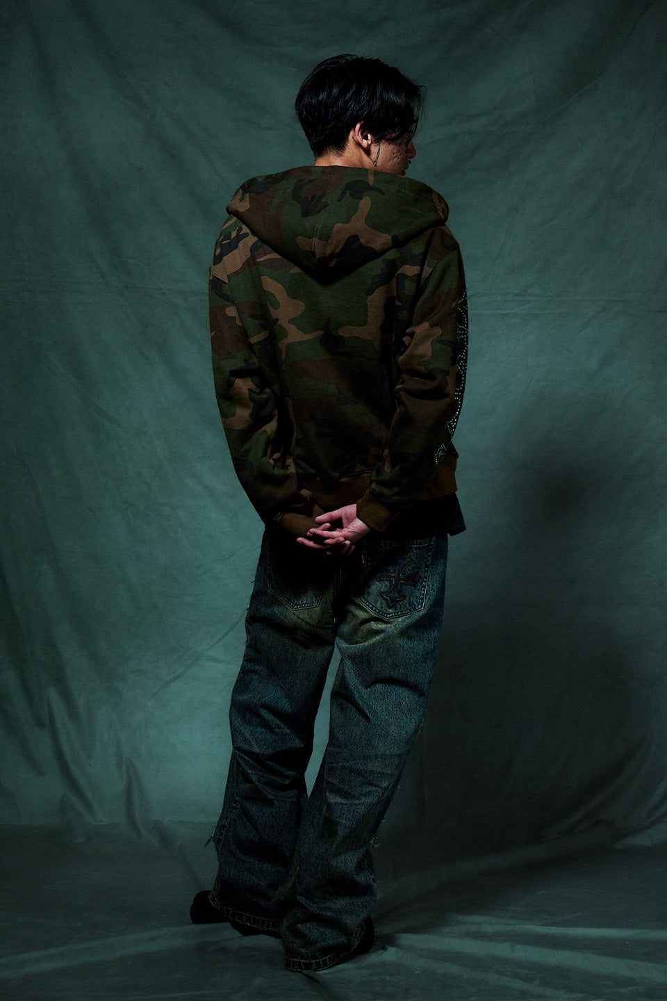 Camouflage Double Layer Baggy Denim