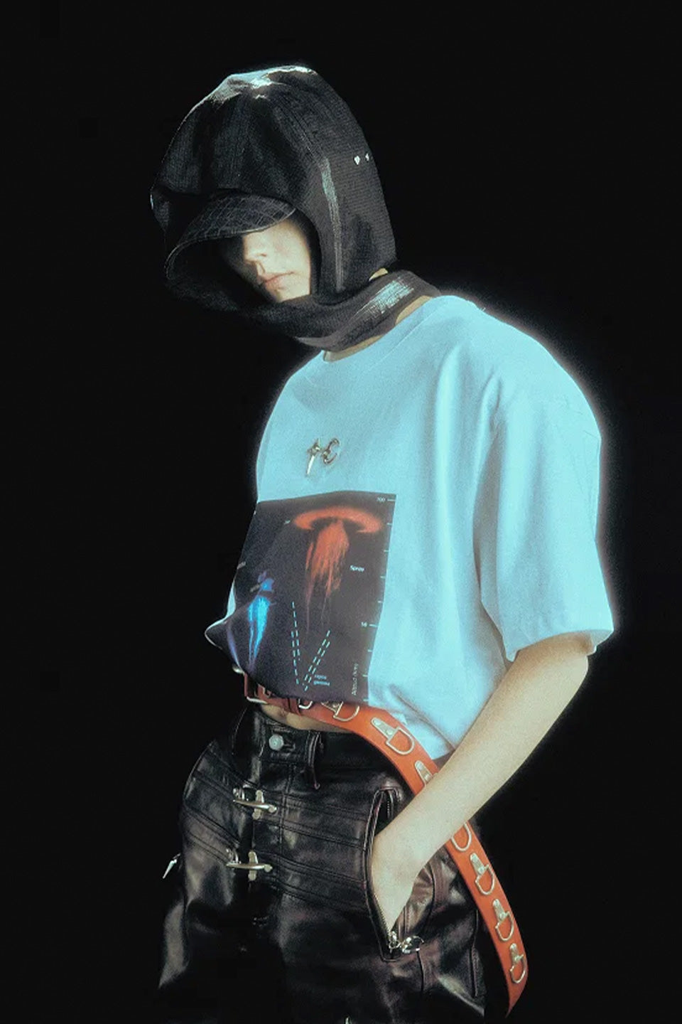 Seam Sealed Taped Line Hooded Scarf