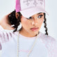 Shiny Cross Rhinestone Mesh Cap