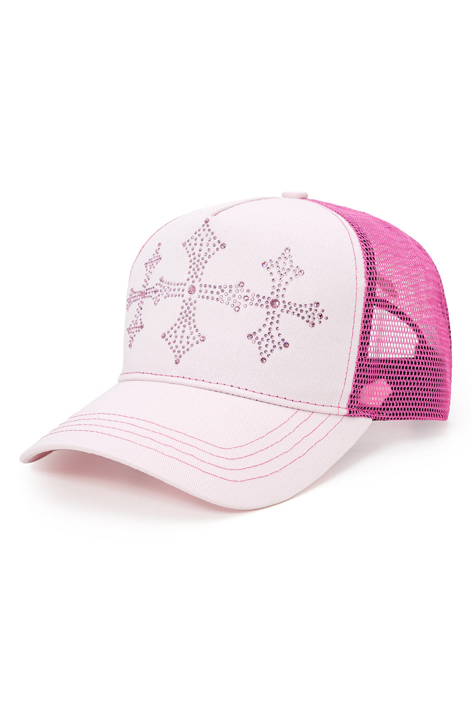 Shiny Cross Rhinestone Mesh Cap