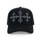 Shiny Cross Rhinestone Mesh Cap