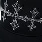 Shiny Cross Rhinestone Mesh Cap