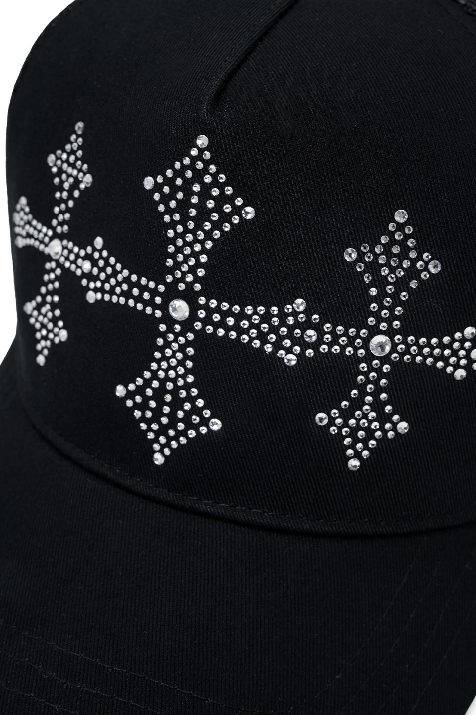 Shiny Cross Rhinestone Mesh Cap