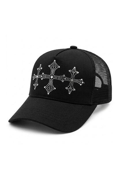 【先行予約販売】Shiny Cross Rhinestone Mesh Cap【5月下旬お届け】