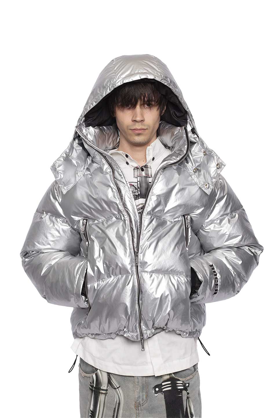 Silver Basic Puffer Jacket