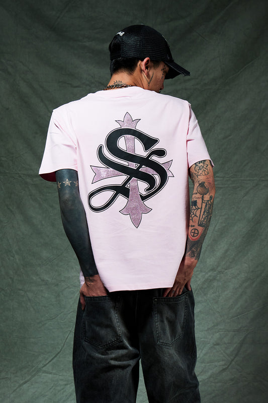 Cross Tee Pink & Black (Slim Silhouette)