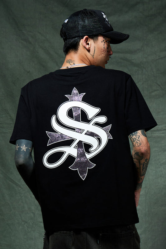 Cross Tee Black & Pink (Slim Silhouette)