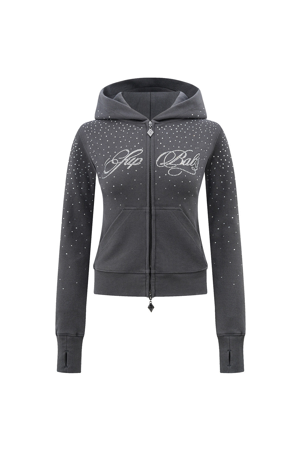 Sparkle Rhinestone Zip Hoodie Women's