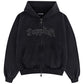 Splash Rhinestone Iron Logo Zip Hoodie