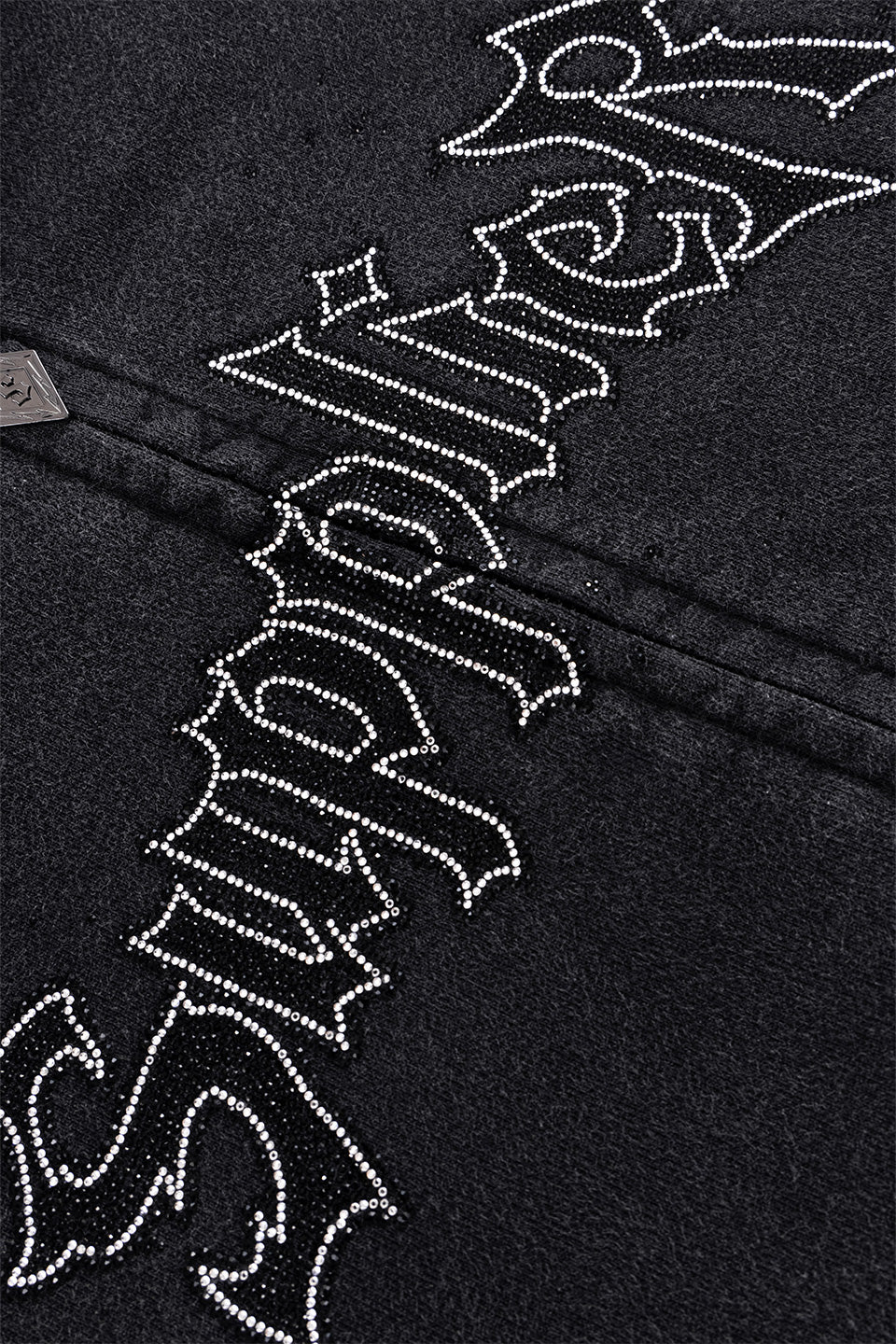 Splash Rhinestone Iron Logo Zip Hoodie