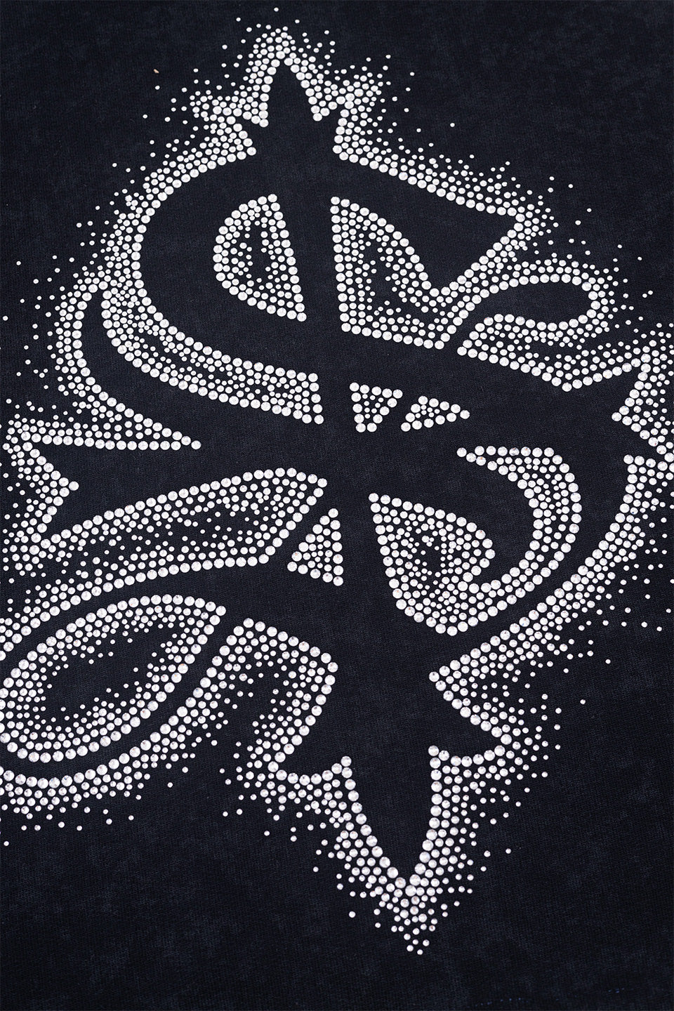 Spray Cross Rhinestone Zip Hoodie