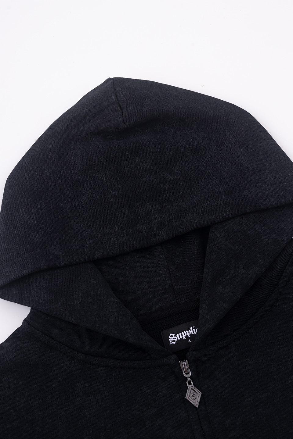Spray Cross Rhinestone Zip Hoodie