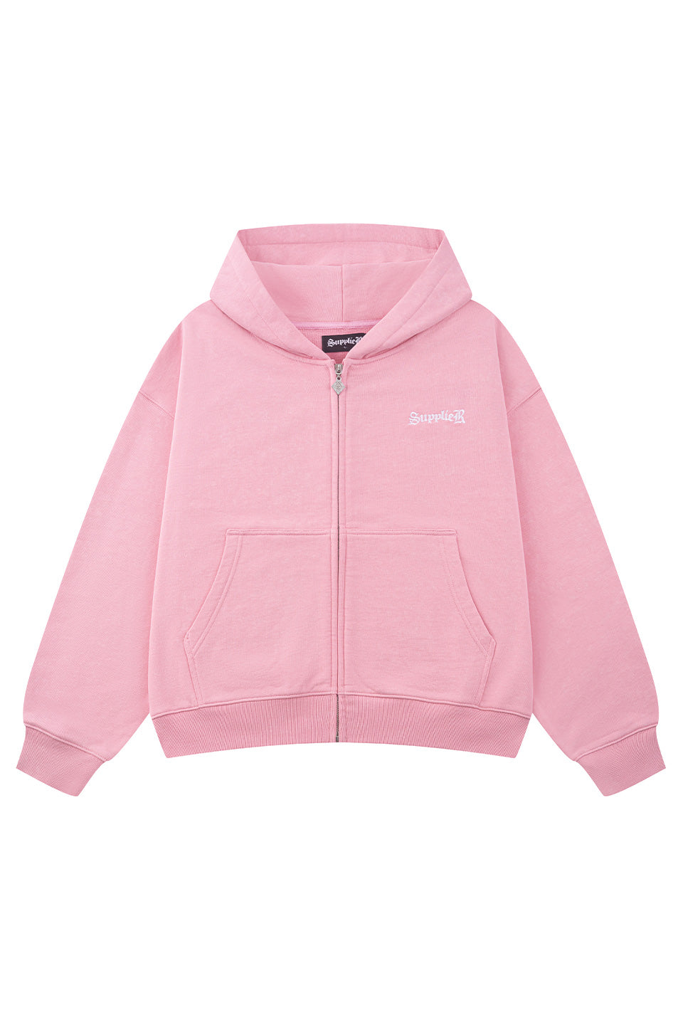 Spray Cross Rhinestone Zip Hoodie
