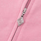 Spray Cross Rhinestone Zip Hoodie
