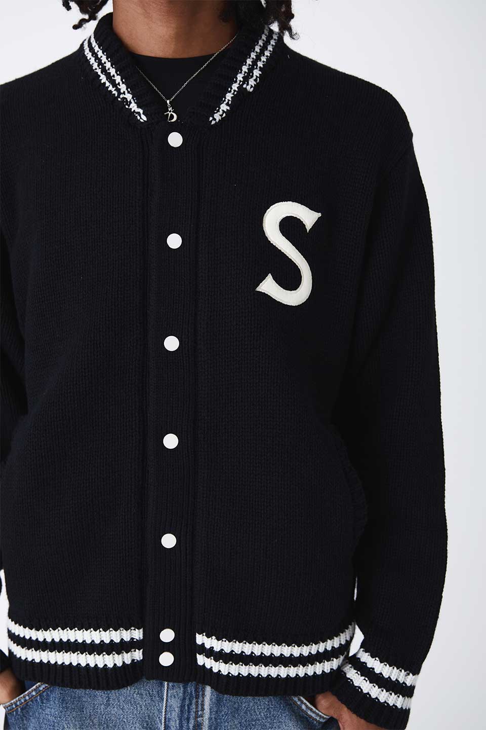 Sr Logo Knit Stadium Jacket