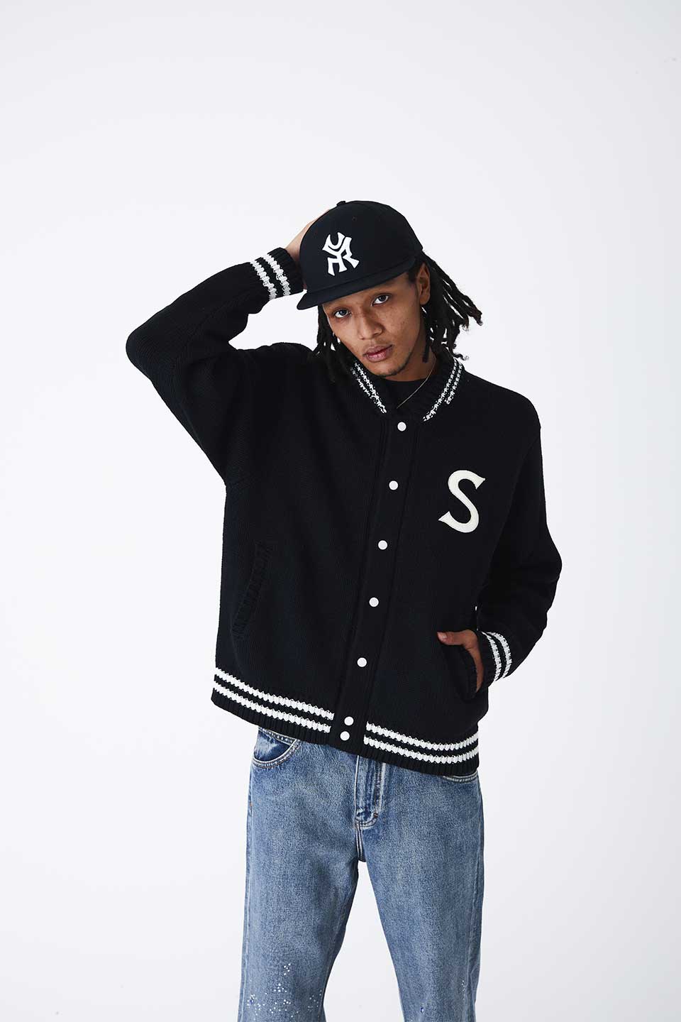 Sr Logo Knit Stadium Jacket