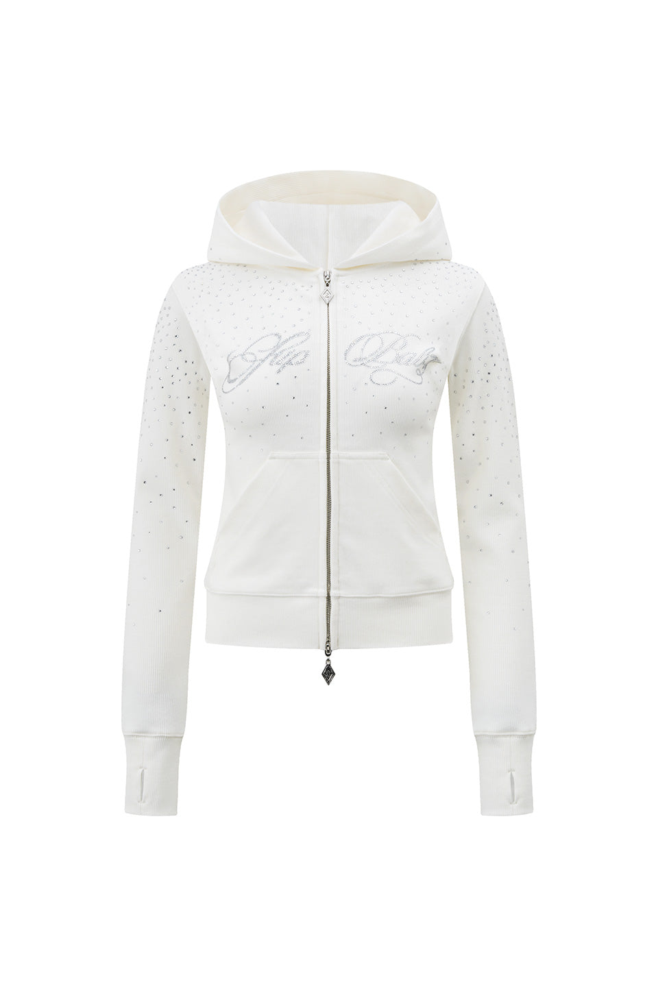 Sparkle Rhinestone Zip Hoodie Women's