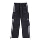 Striped Cargo Denim Pants