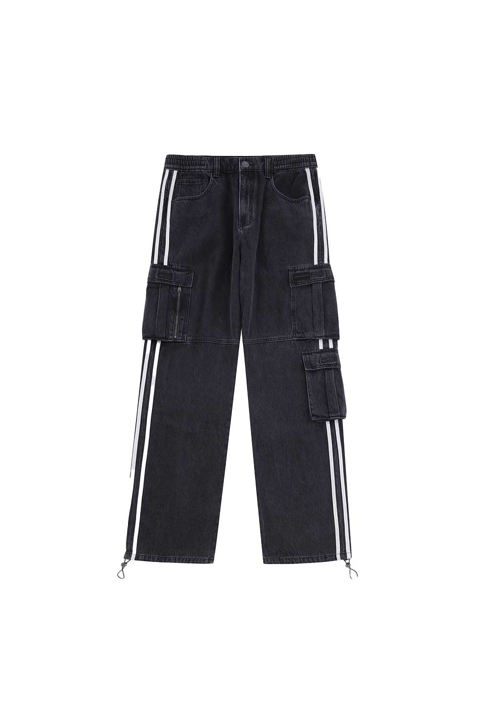 Striped Cargo Denim Pants