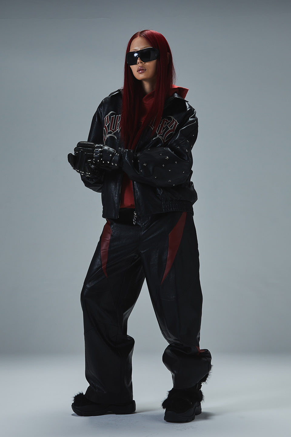 Studded Faux Leather Jacket