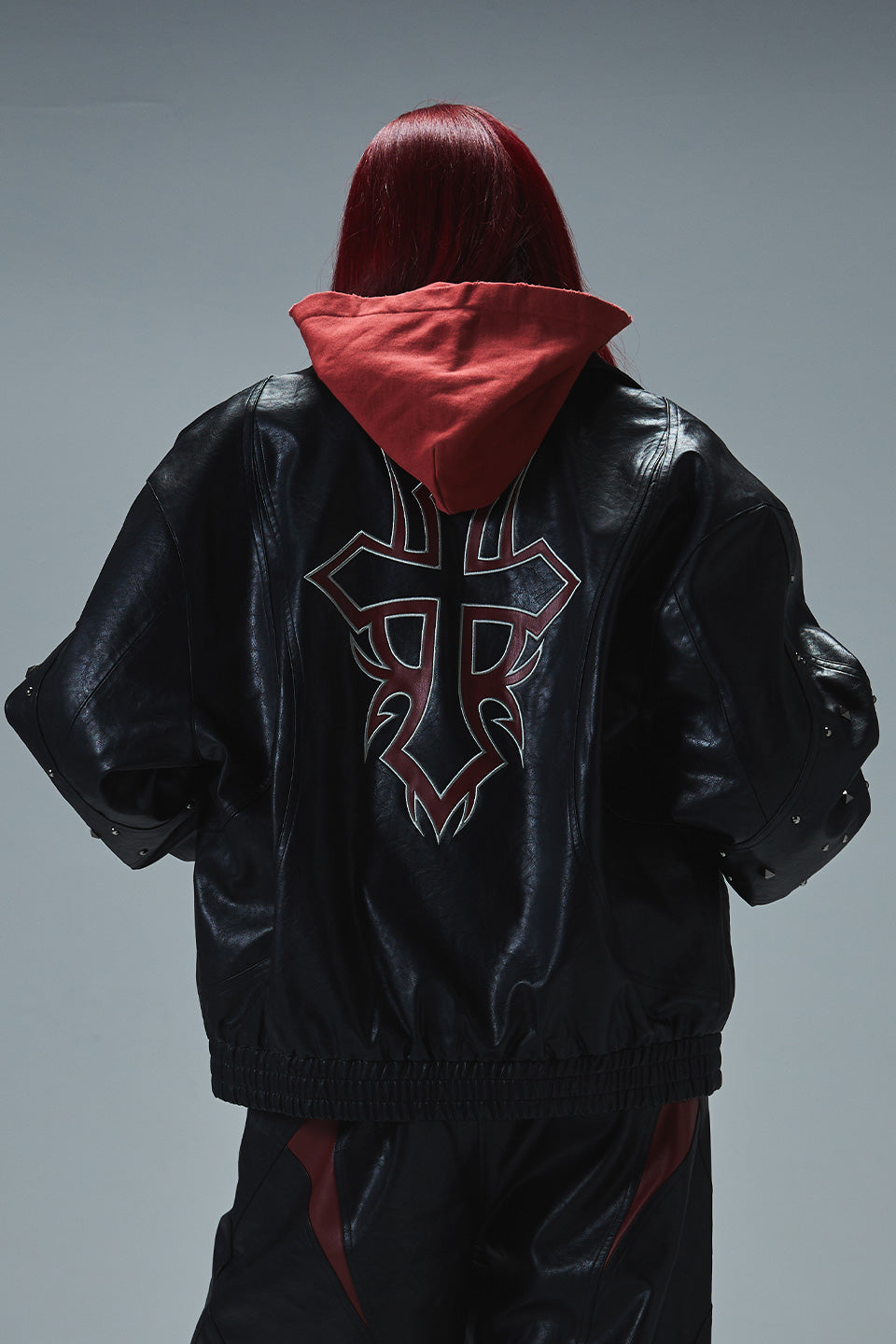 Studded Faux Leather Jacket