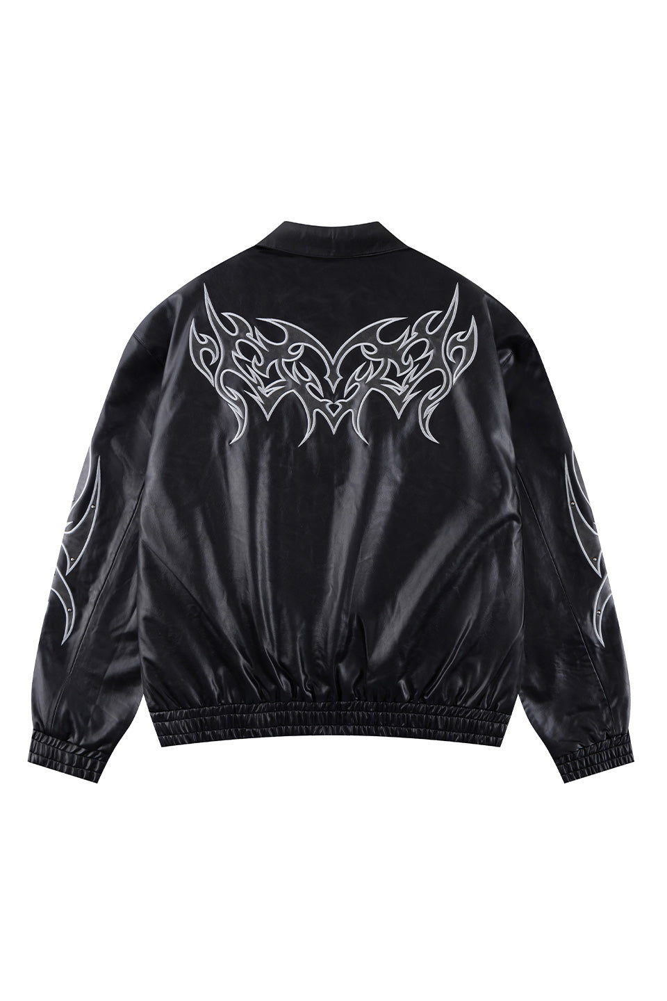 Studded Tribal Faux Leather Jacket