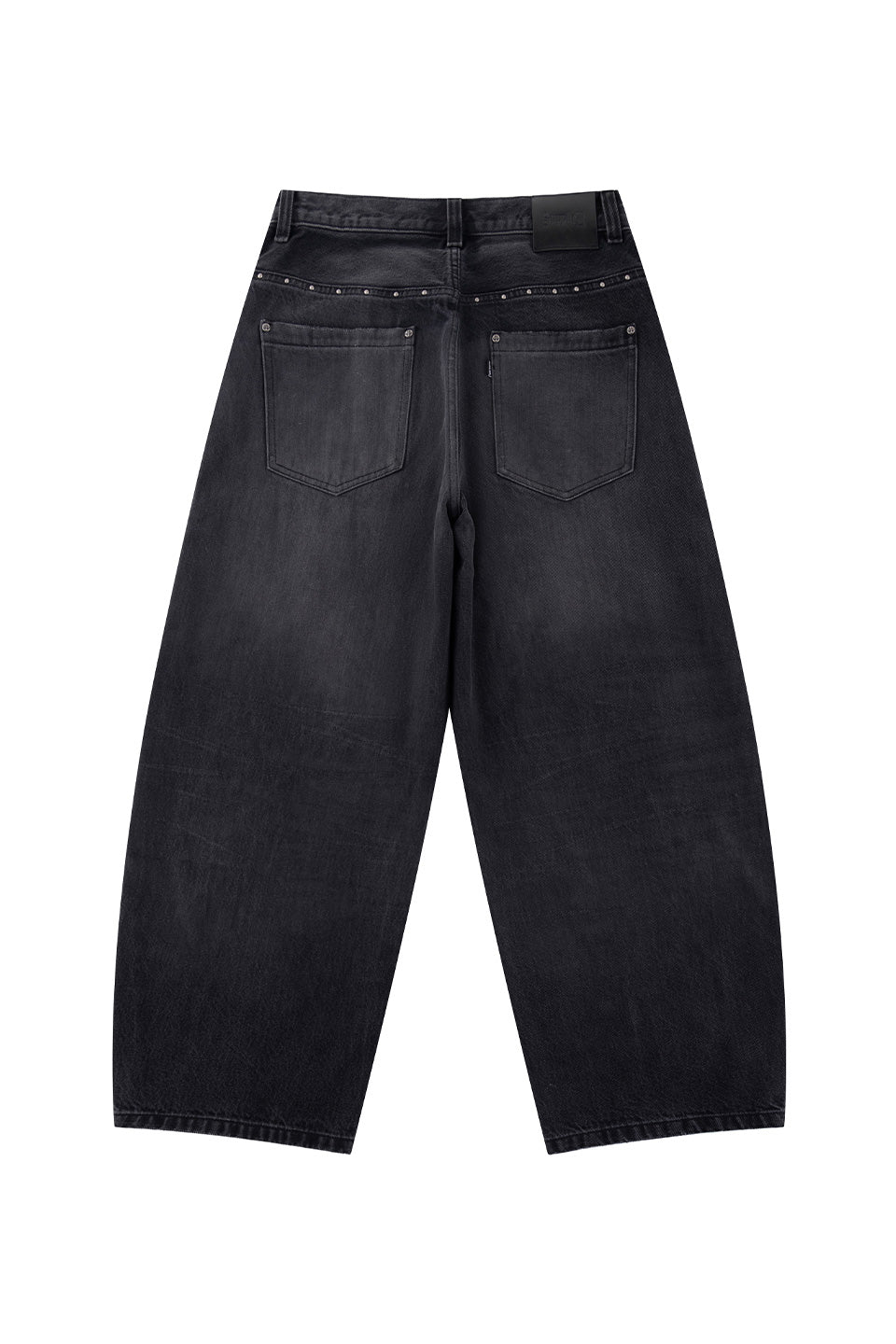 Studs Tribal Leather Patch Curve Denim