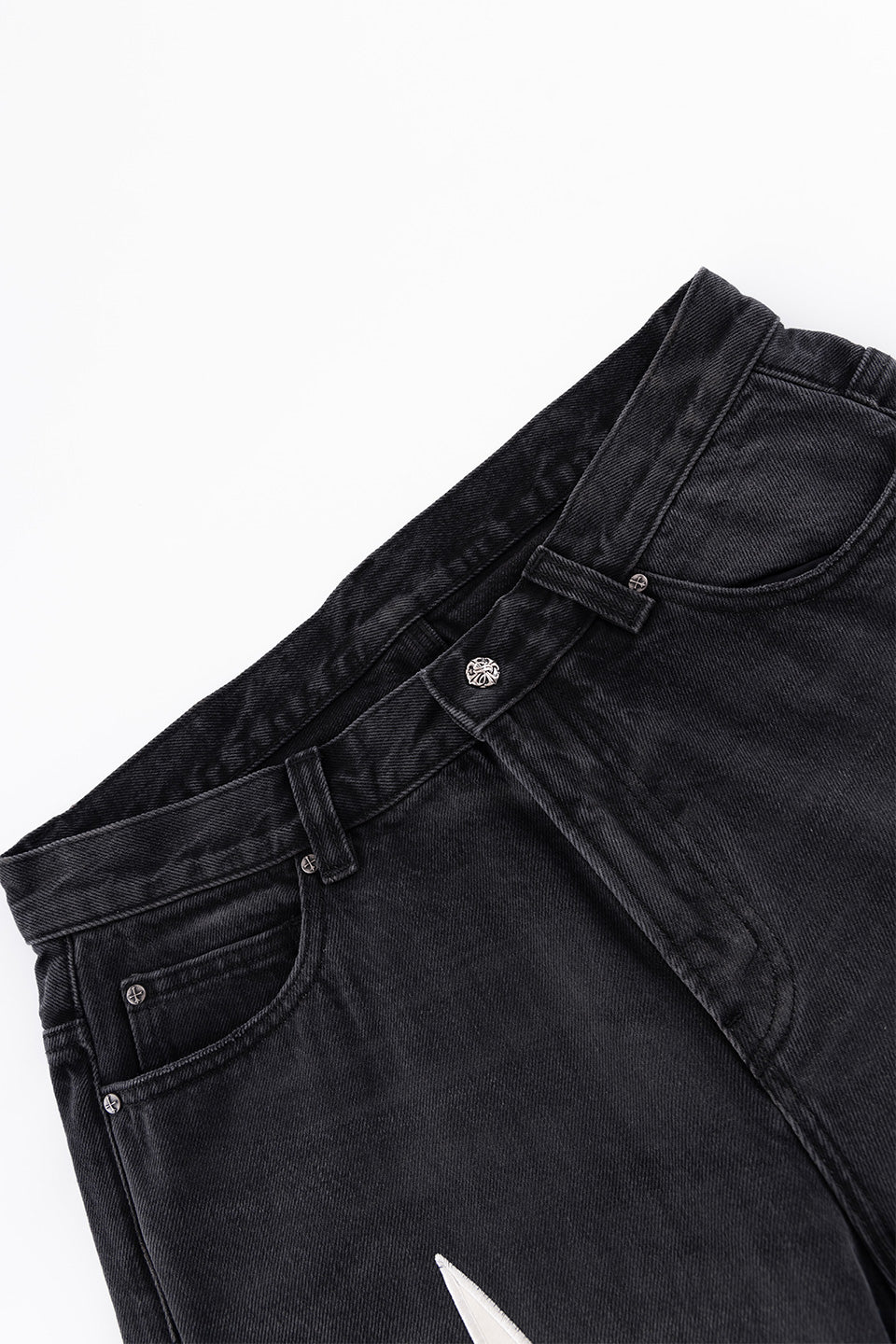 Studs Tribal Leather Patch Curve Denim