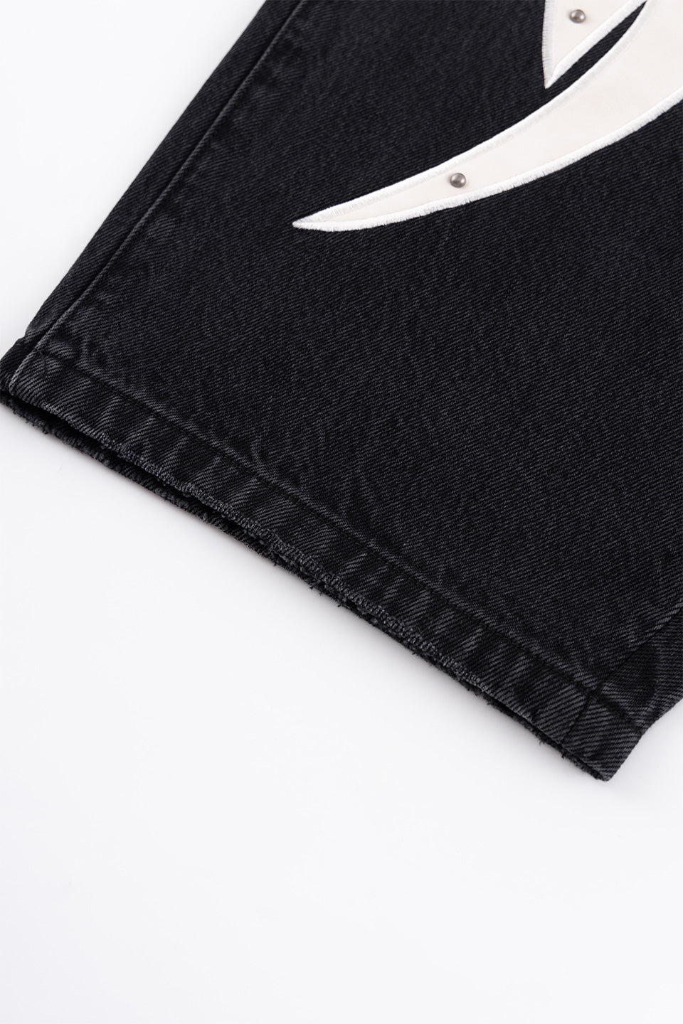 Studs Tribal Leather Patch Curve Denim