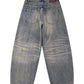Studs Tribal Leather Patch Curve Denim