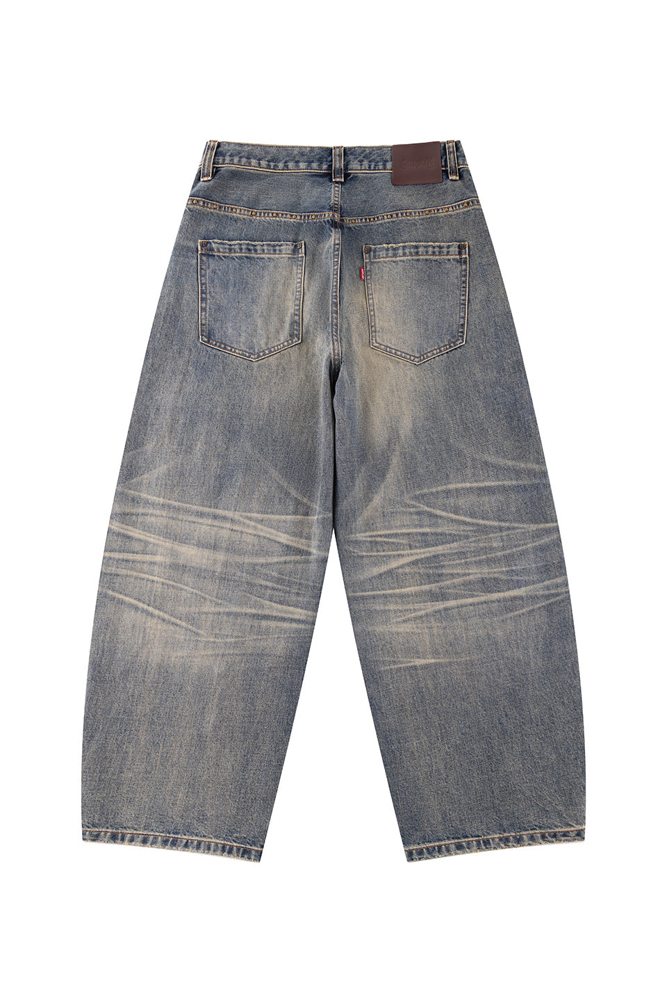 Studs Tribal Leather Patch Curve Denim