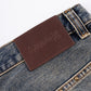 Studs Tribal Leather Patch Curve Denim